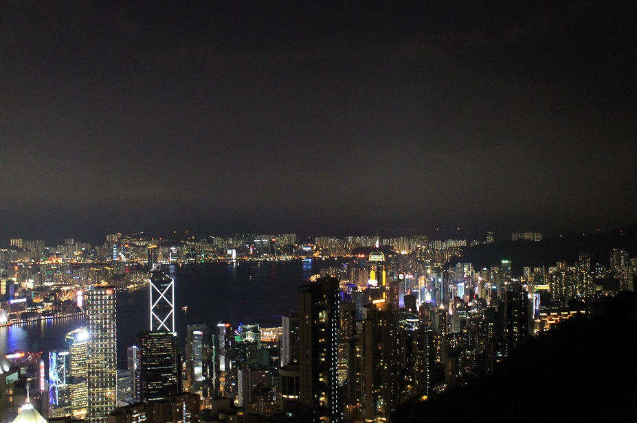 hong kong at night peak